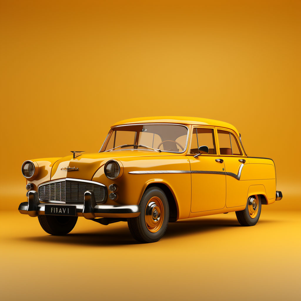 Yellow-Taxi-Side-View-in-yellow-background